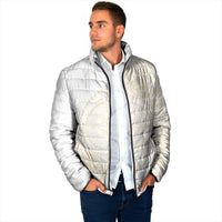 Tonga White Sunday Padded Jacket Lotu Tamaiti Tongan Kupesi Pattern LT05 - Polynesian Pride