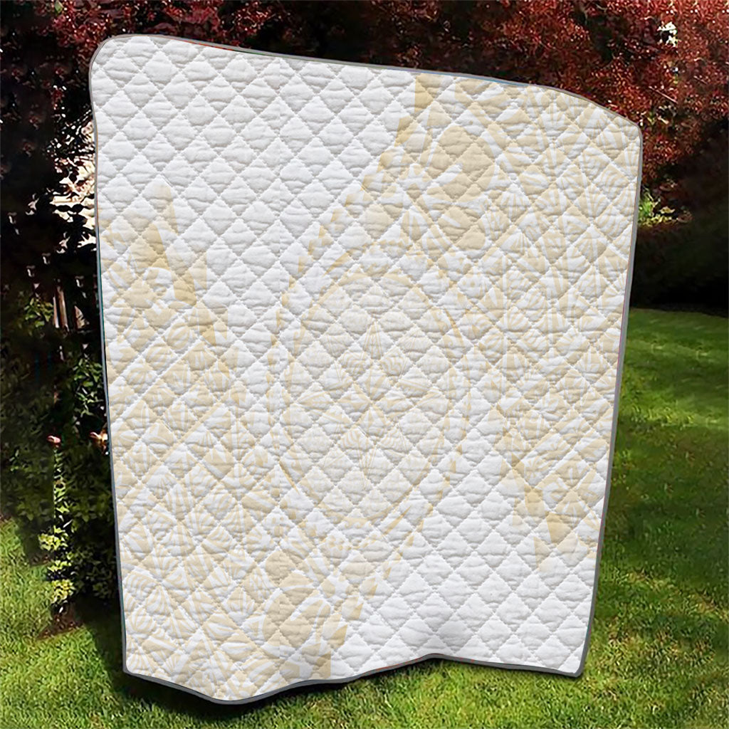 Tonga White Sunday Quilt Lotu Tamaiti Tongan Kupesi Pattern LT05 - Polynesian Pride
