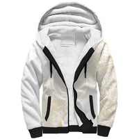 Tonga White Sunday Sherpa Hoodie Lotu Tamaiti Tongan Kupesi Pattern LT05 Unisex Beige - Polynesian Pride