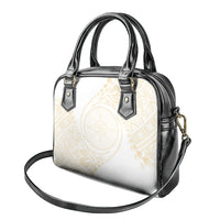 Tonga White Sunday Shoulder Handbag Lotu Tamaiti Tongan Kupesi Pattern LT05 - Polynesian Pride