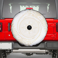 Tonga White Sunday Spare Tire Cover Lotu Tamaiti Tongan Kupesi Pattern LT05 - Polynesian Pride