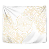 Tonga White Sunday Tapestry Lotu Tamaiti Tongan Kupesi Pattern LT05 - Polynesian Pride