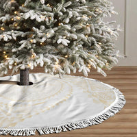 Tonga White Sunday Tree Skirt Lotu Tamaiti Tongan Kupesi Pattern