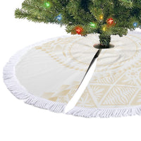 Tonga White Sunday Tree Skirt Lotu Tamaiti Tongan Kupesi Pattern
