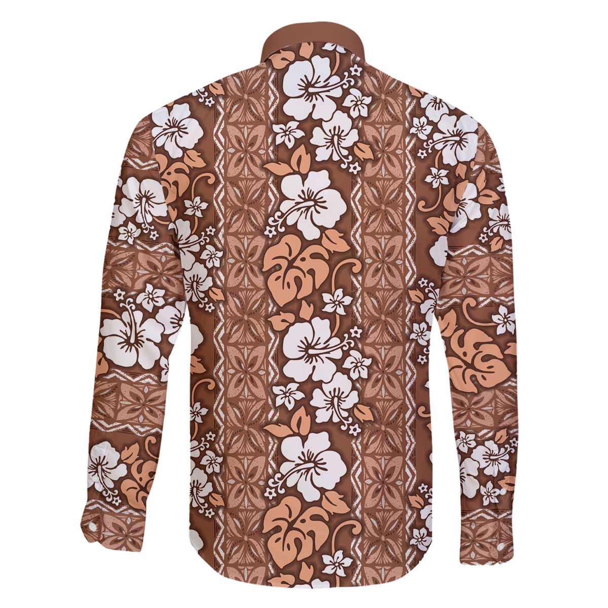 Hawaii Vintage Brown Hibiscus Tapa Pattern Family Matching Off Shoulder Short Dress and Hawaiian Shirt LT05 - Polynesian Pride