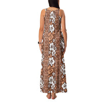 Hawaii Vintage Brown Hibiscus Tapa Pattern Family Matching Tank Maxi Dress and Hawaiian Shirt LT05 - Polynesian Pride