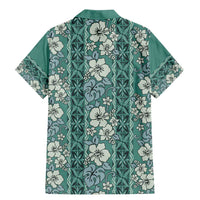 Hawaii Vintage Green Hibiscus Tapa Pattern Family Matching Mermaid Dress and Hawaiian Shirt LT05 - Polynesian Pride