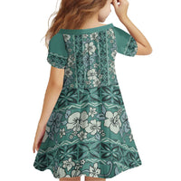 Hawaii Vintage Green Hibiscus Tapa Pattern Family Matching Summer Maxi Dress and Hawaiian Shirt LT05 - Polynesian Pride