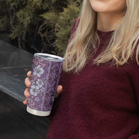 Hawaii Vintage Violet Hibiscus Tapa Pattern Tumbler Cup
