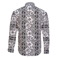 Hawaii Vintage Gray Hibiscus Tapa Pattern Family Matching Short Sleeve Bodycon Dress and Hawaiian Shirt LT05 - Polynesian Pride