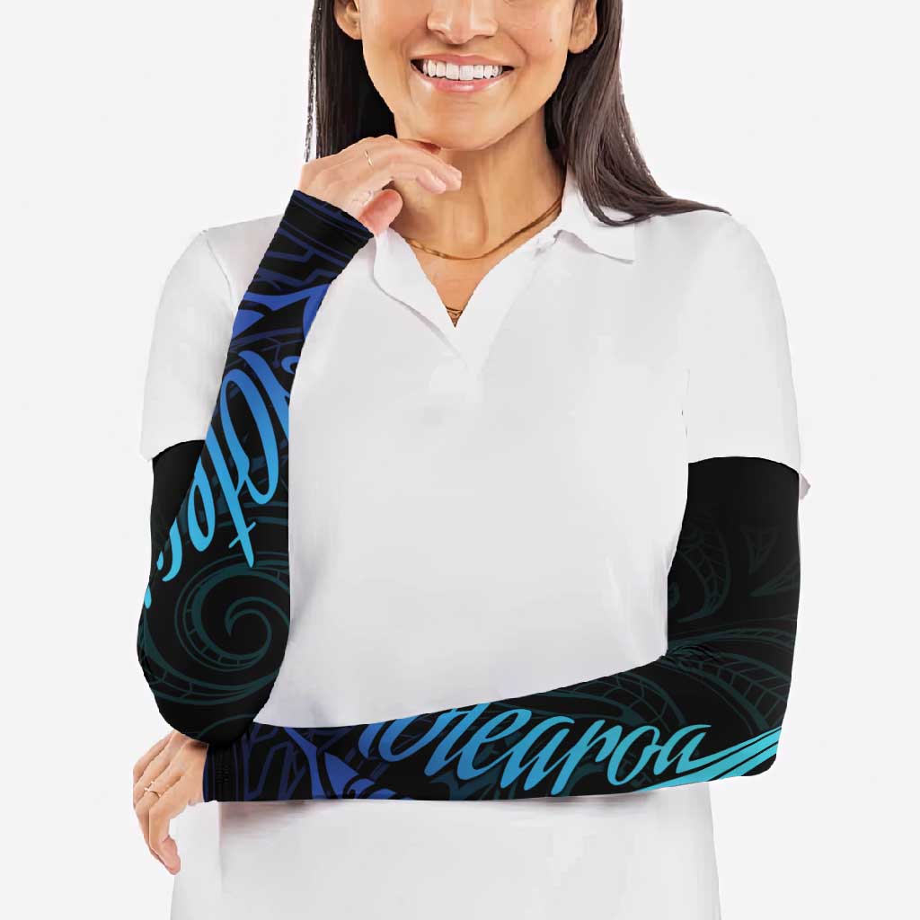 Aotearoa New Zealand Arm Sleeves Koru Fern Blue Gradient - Polynesian Pride