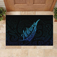 Aotearoa New Zealand Rubber Doormat Koru Fern Blue Gradient LT05 Blue - Polynesian Pride