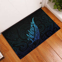 Aotearoa New Zealand Rubber Doormat Koru Fern Blue Gradient LT05 - Polynesian Pride