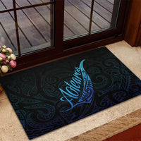 Aotearoa New Zealand Rubber Doormat Koru Fern Blue Gradient LT05 - Polynesian Pride