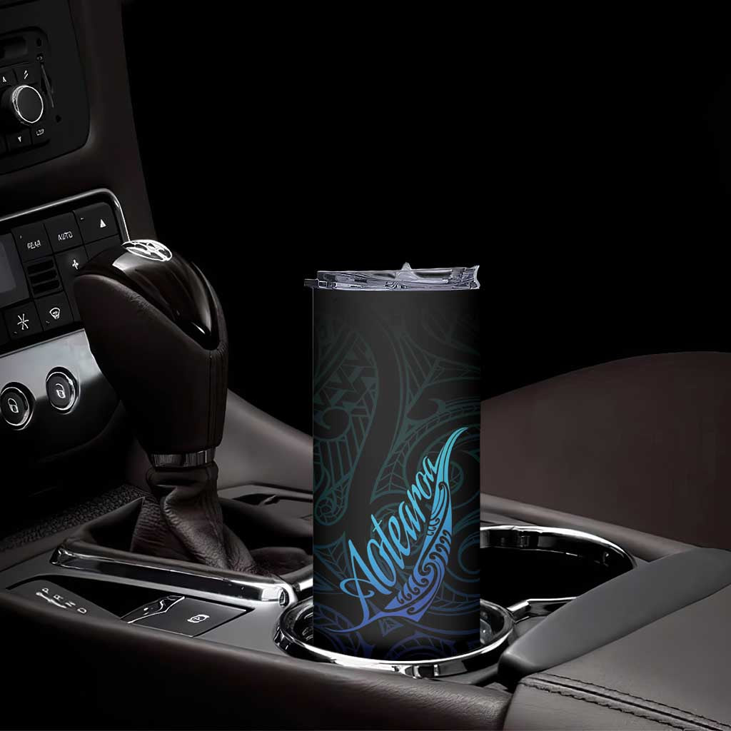 Aotearoa New Zealand Skinny Tumbler Koru Fern Blue Gradient LT05 - Polynesian Pride