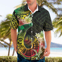 Hawaii Discoverers Day Hawaiian Shirt Polynesian Fish Hook With Hibiscus Reggae