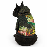Hawaii Discoverers Day Pet Hoodie Polynesian Fish Hook With Hibiscus Reggae