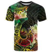 Hawaii Discoverers Day T Shirt Polynesian Fish Hook With Hibiscus Reggae