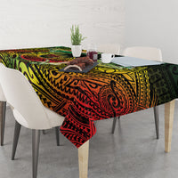 Hawaii Discoverers Day Tablecloth Polynesian Fish Hook With Hibiscus Reggae