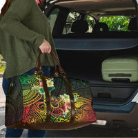 Hawaii Discoverers Day Travel Bag Polynesian Fish Hook With Hibiscus Reggae