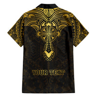 Personalized Polynesia Family Matching Off Shoulder Maxi Dress and Hawaiian Shirt With Christian Cross LT05 - Polynesian Pride