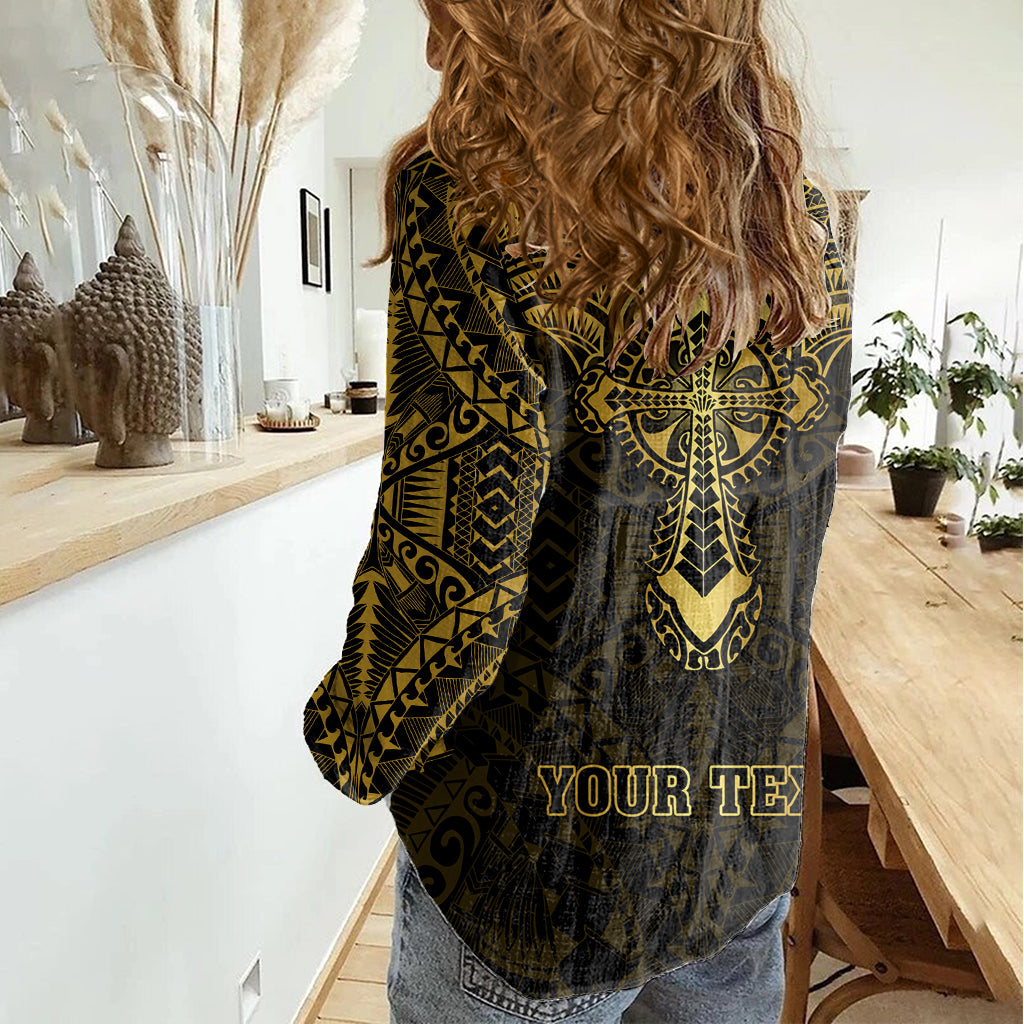 Personalized Polynesia Women Casual Shirt With Christian Cross LT05 - Polynesian Pride