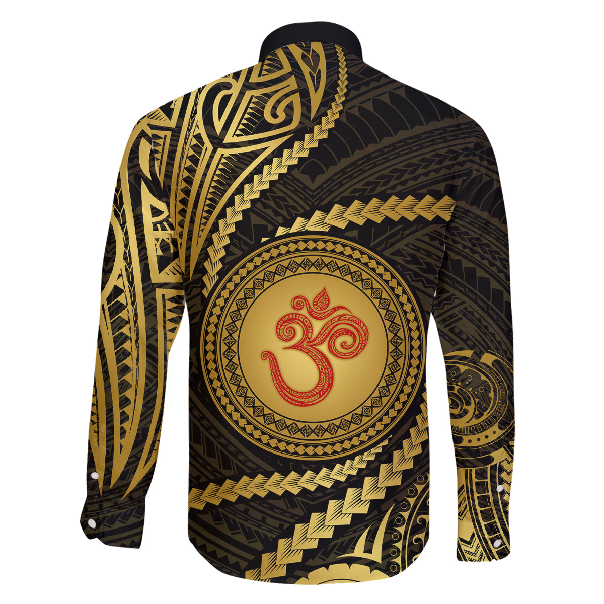 Polynesia Family Matching Long Sleeve Bodycon Dress and Hawaiian Shirt With Hindu Om Symbol LT05 - Polynesian Pride