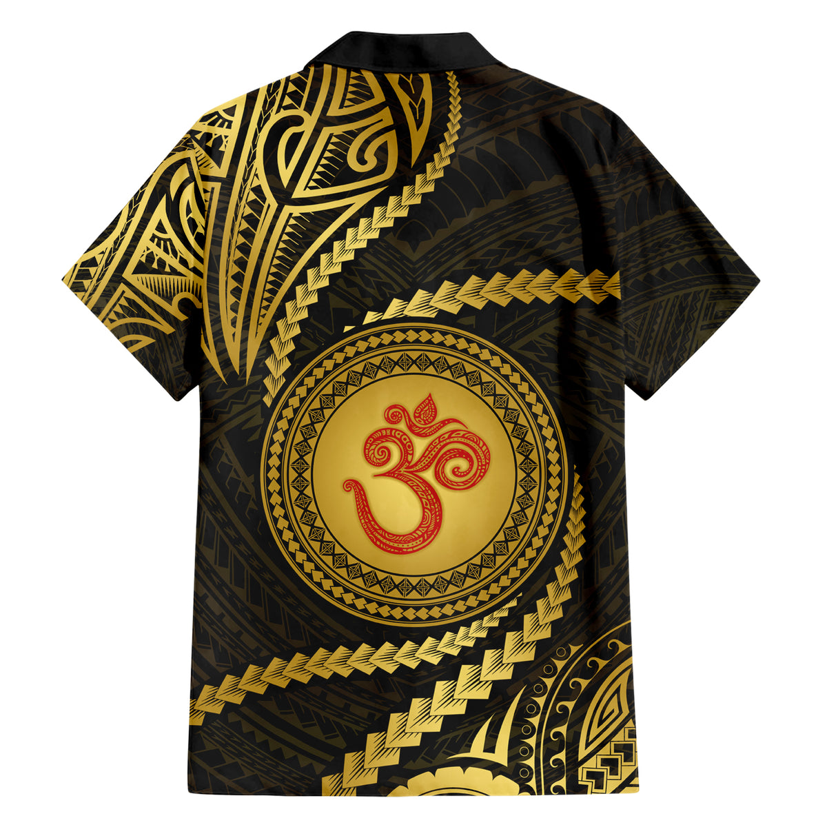 Polynesia Family Matching Short Sleeve Bodycon Dress and Hawaiian Shirt With Hindu Om Symbol LT05 - Polynesian Pride