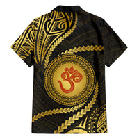 Polynesia Family Matching Short Sleeve Bodycon Dress and Hawaiian Shirt With Hindu Om Symbol LT05 - Polynesian Pride