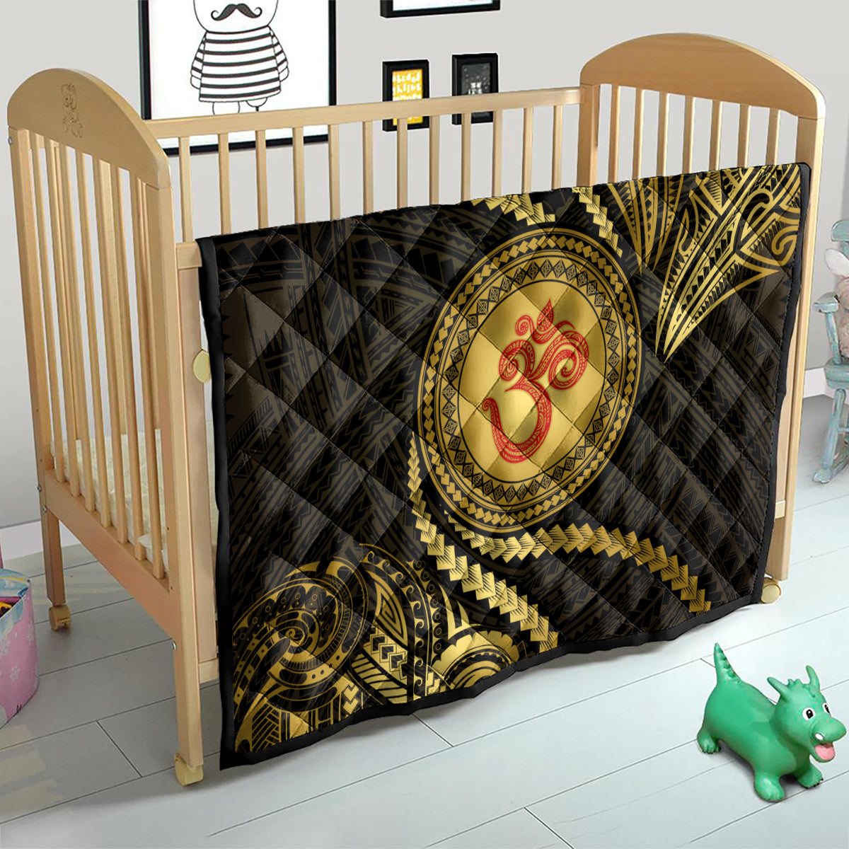 Polynesia Quilt With Hindu Om Symbol LT05 - Polynesian Pride