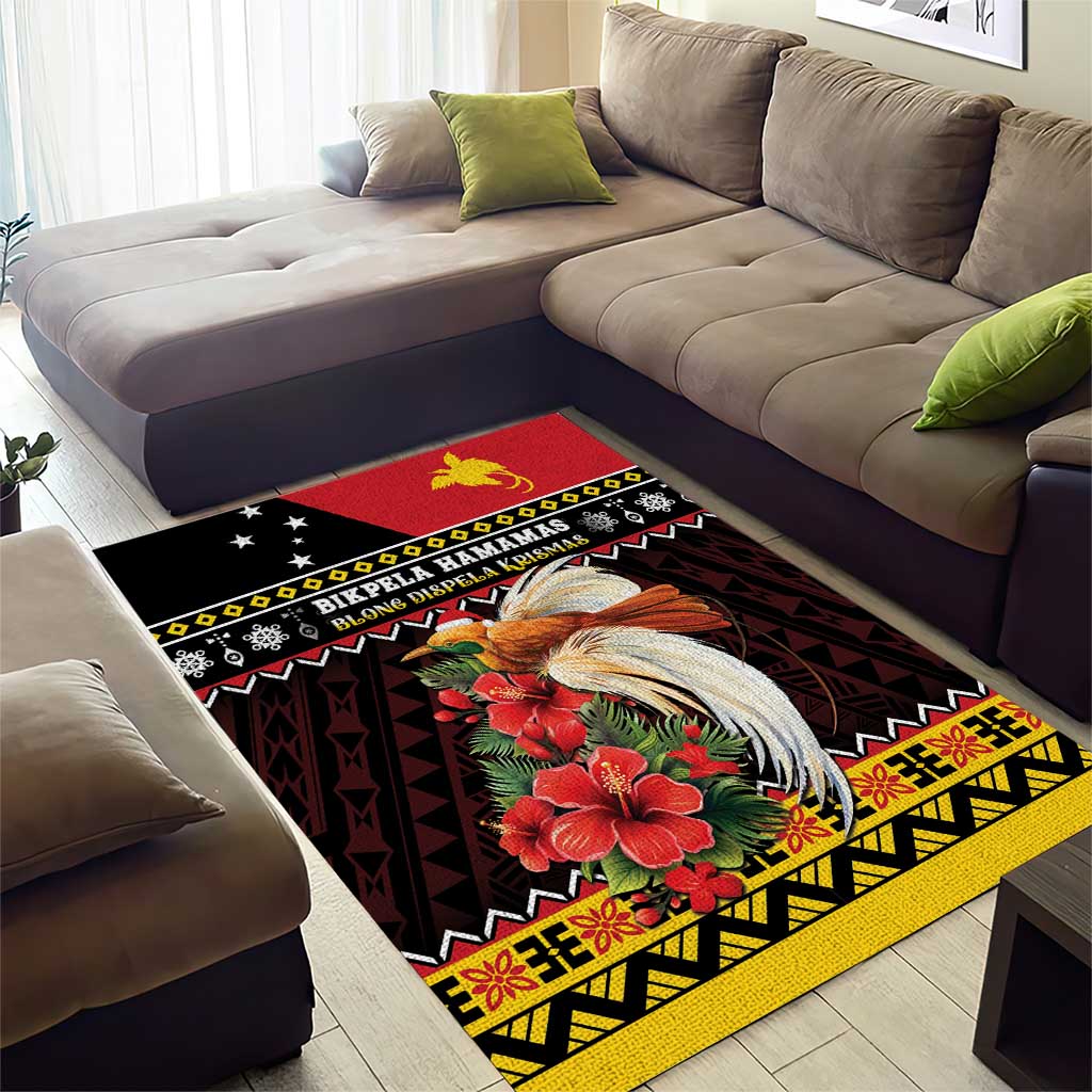 Papua New Guinea Christmas Area Rug Bird Of Paradise Hamamas Krismas LT05 - Polynesian Pride