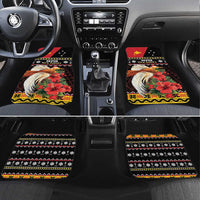 Papua New Guinea Christmas Car Mats Bird Of Paradise Hamamas Krismas LT05 Set 4pcs Black - Polynesian Pride