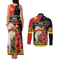 Papua New Guinea Christmas Couples Matching Tank Maxi Dress and Long Sleeve Button Shirt Bird Of Paradise Hamamas Krismas LT05 - Polynesian Pride