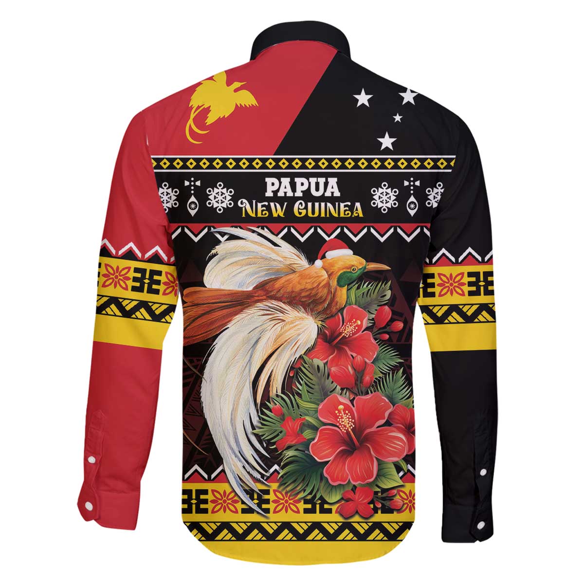 Papua New Guinea Christmas Family Matching Off The Shoulder Long Sleeve Dress and Hawaiian Shirt Bird Of Paradise Hamamas Krismas LT05 - Polynesian Pride