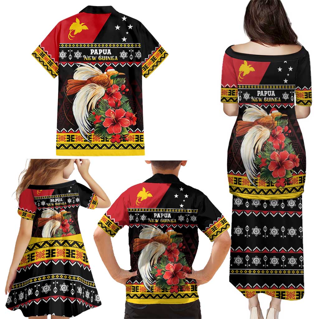 Papua New Guinea Christmas Family Matching Puletasi and Hawaiian Shirt Bird Of Paradise Hamamas Krismas LT05 - Polynesian Pride