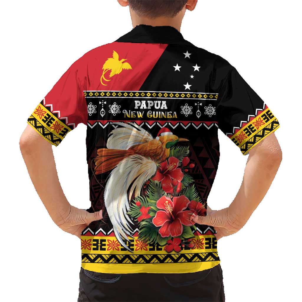 Papua New Guinea Christmas Family Matching Short Sleeve Bodycon Dress and Hawaiian Shirt Bird Of Paradise Hamamas Krismas LT05 - Polynesian Pride