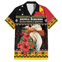 Papua New Guinea Christmas Hawaiian Shirt Bird Of Paradise Hamamas Krismas LT05 Black - Polynesian Pride