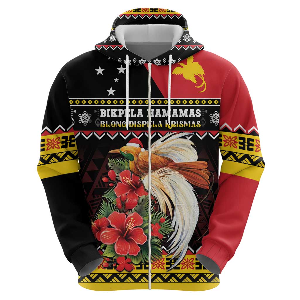Papua New Guinea Christmas Hoodie Bird Of Paradise Hamamas Krismas LT05 - Polynesian Pride