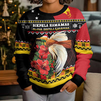 Papua New Guinea Christmas Kid Ugly Christmas Sweater Bird Of Paradise Hamamas Krismas LT05 - Polynesian Pride