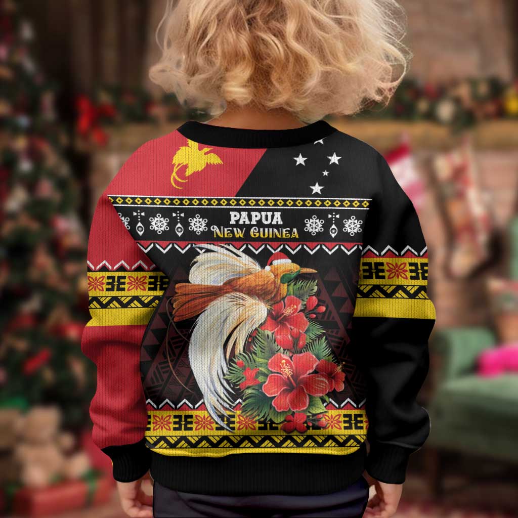 Papua New Guinea Christmas Kid Ugly Christmas Sweater Bird Of Paradise Hamamas Krismas LT05 - Polynesian Pride