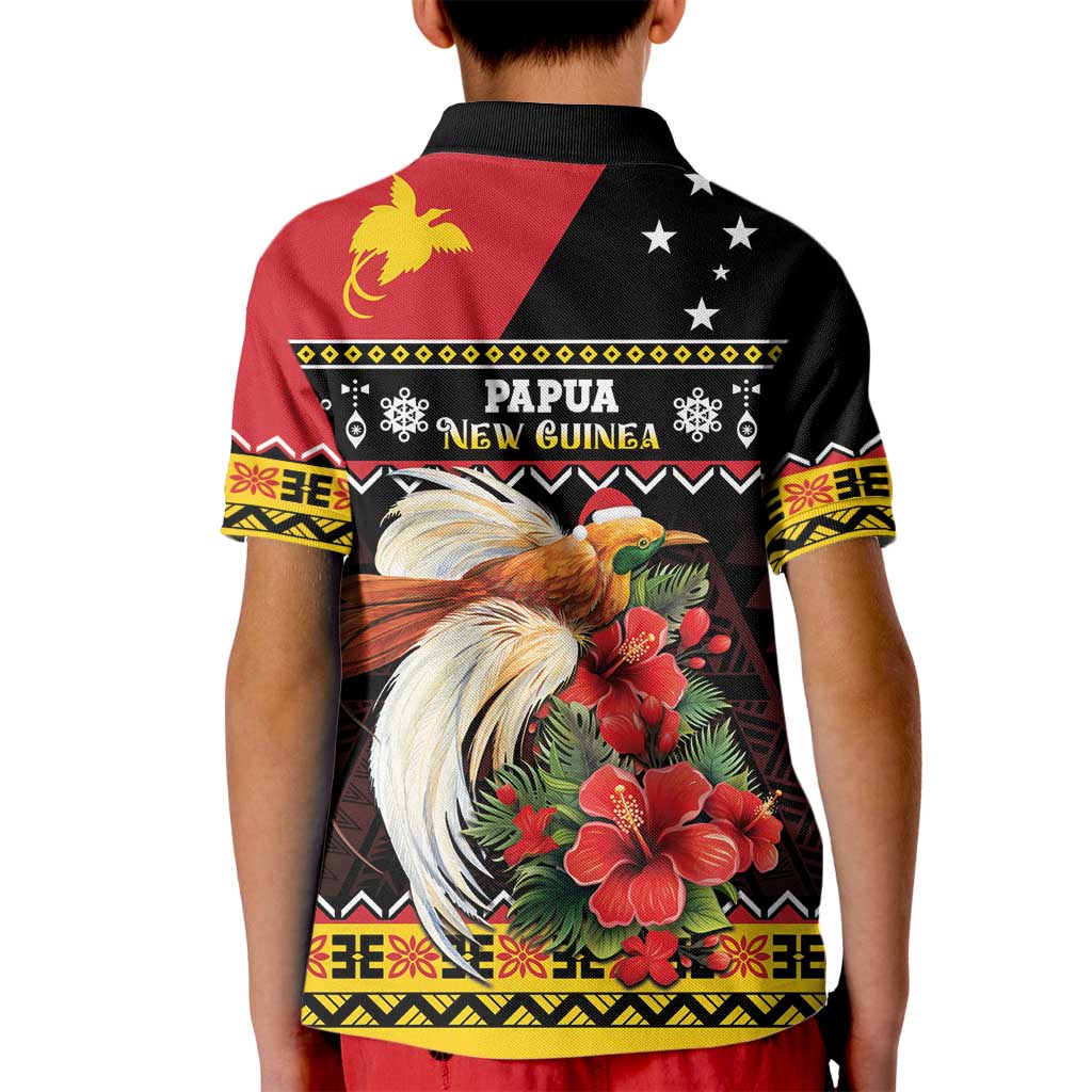 Papua New Guinea Christmas Kid Polo Shirt Bird Of Paradise Hamamas Krismas LT05 - Polynesian Pride