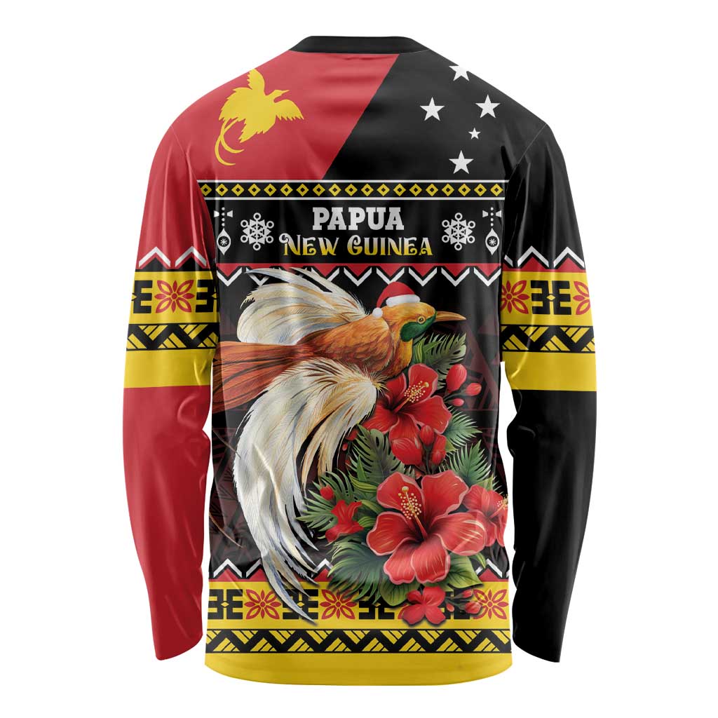 Papua New Guinea Christmas Long Sleeve Shirt Bird Of Paradise Hamamas Krismas LT05 - Polynesian Pride