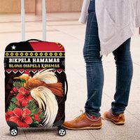 Papua New Guinea Christmas Luggage Cover Bird Of Paradise Hamamas Krismas LT05 Black - Polynesian Pride