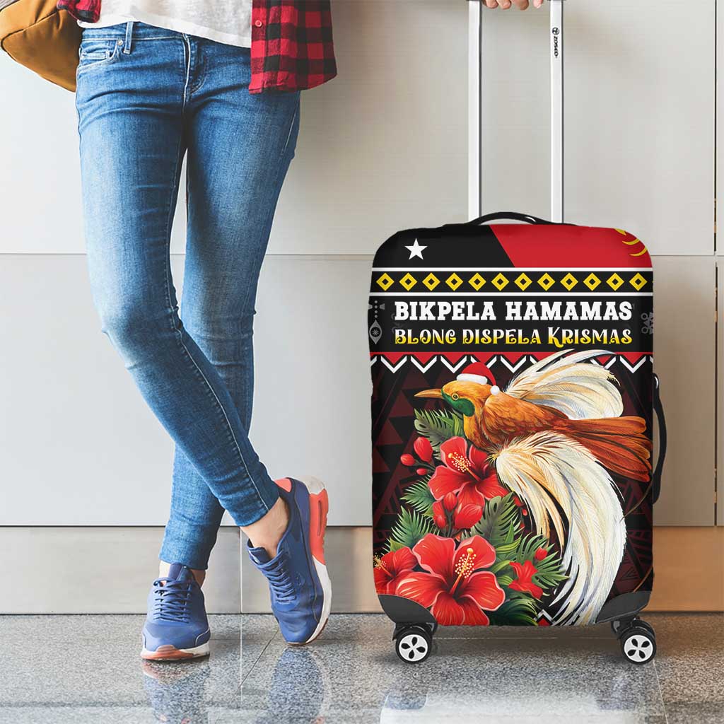 Papua New Guinea Christmas Luggage Cover Bird Of Paradise Hamamas Krismas LT05 - Polynesian Pride