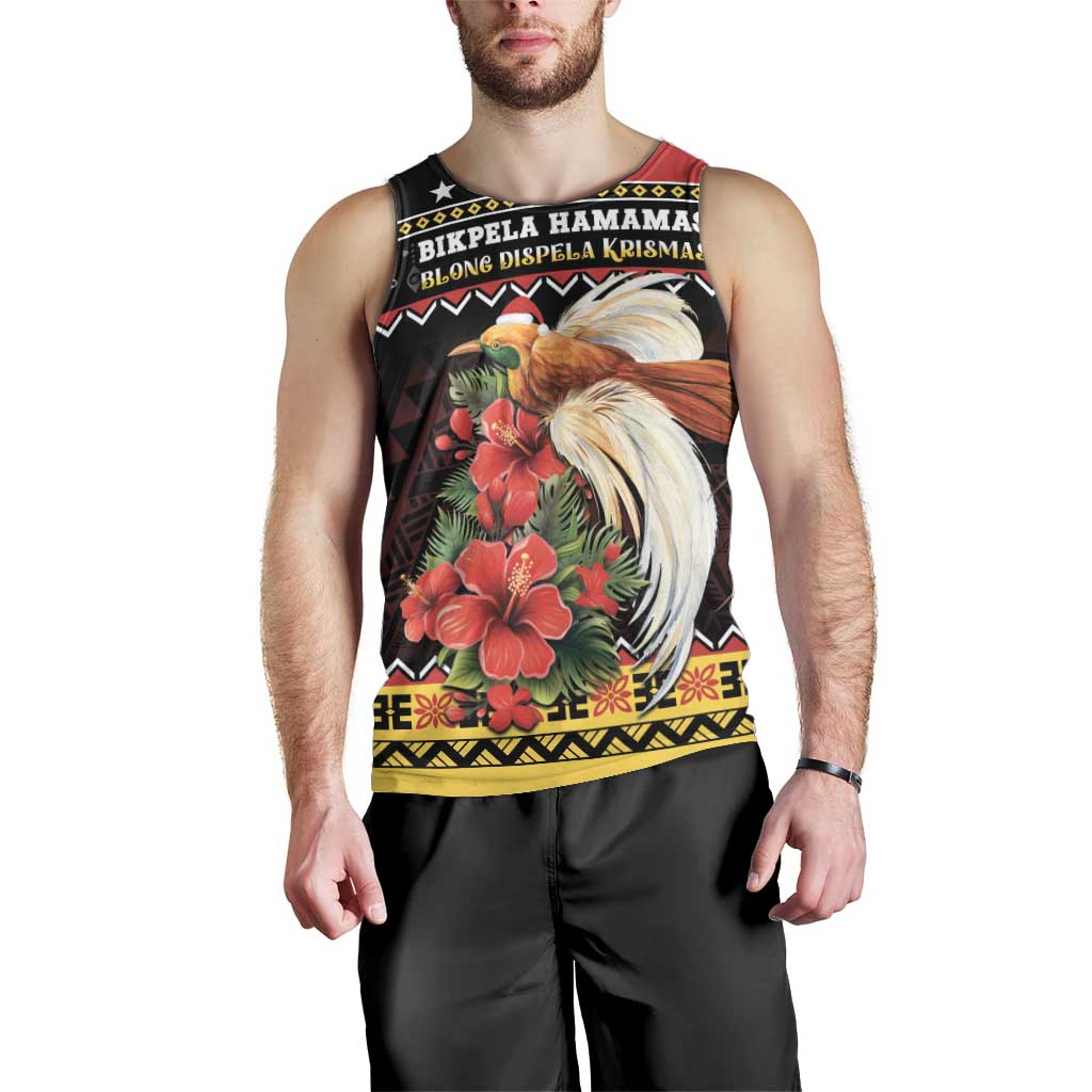 Papua New Guinea Christmas Men Tank Top Bird Of Paradise Hamamas Krismas LT05 - Polynesian Pride