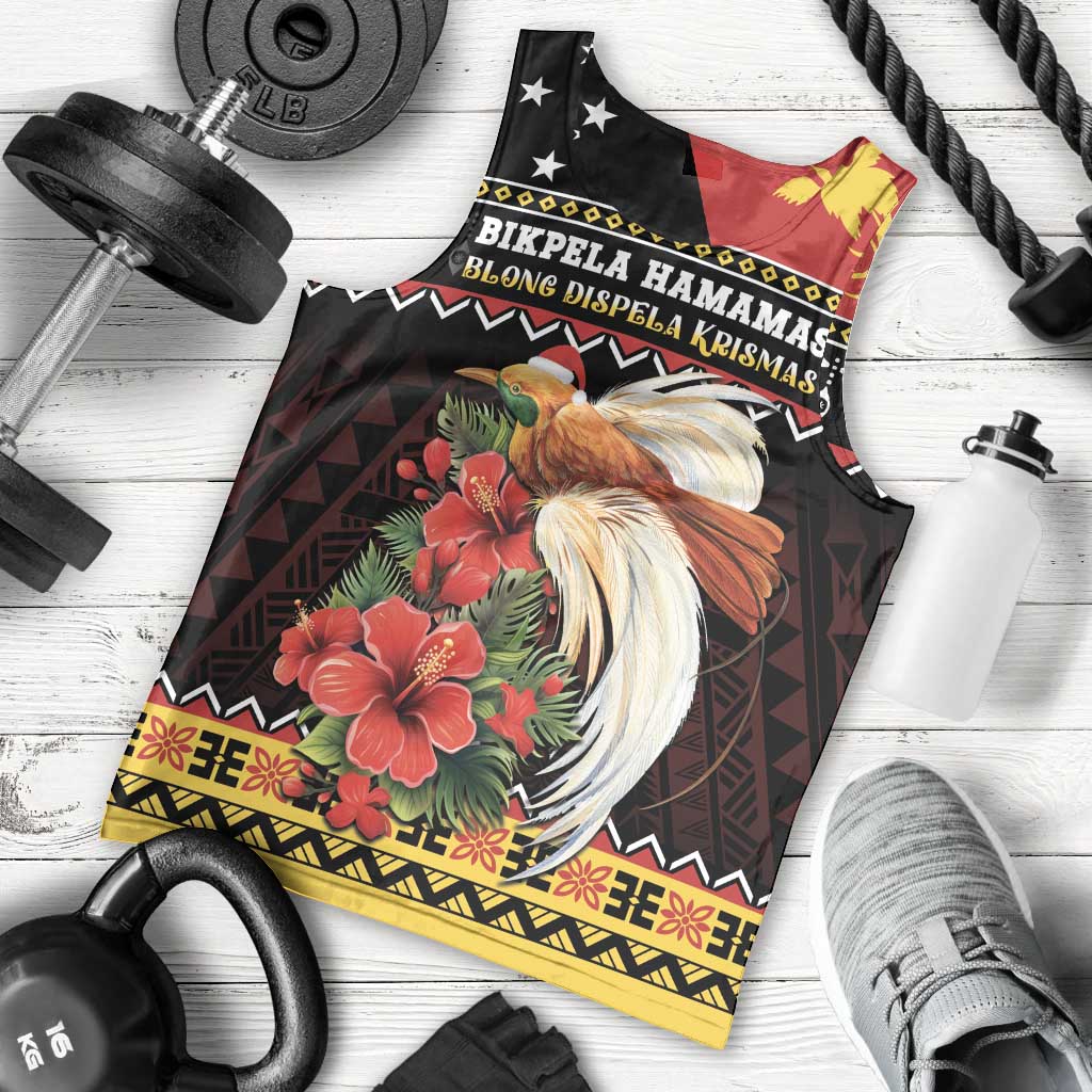 Papua New Guinea Christmas Men Tank Top Bird Of Paradise Hamamas Krismas LT05 - Polynesian Pride