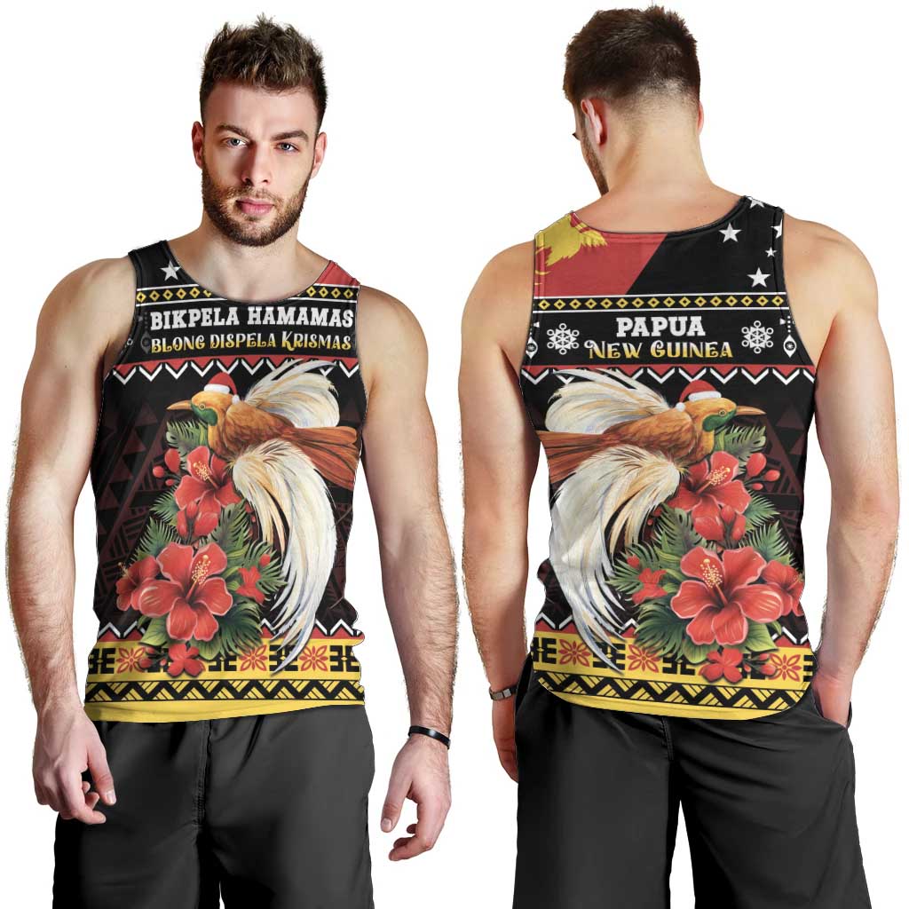 Papua New Guinea Christmas Men Tank Top Bird Of Paradise Hamamas Krismas LT05 - Polynesian Pride