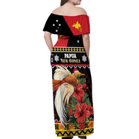 Papua New Guinea Christmas Off Shoulder Maxi Dress Bird Of Paradise Hamamas Krismas LT05 - Polynesian Pride