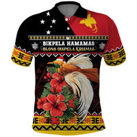 Papua New Guinea Christmas Polo Shirt Bird Of Paradise Hamamas Krismas LT05 Black - Polynesian Pride