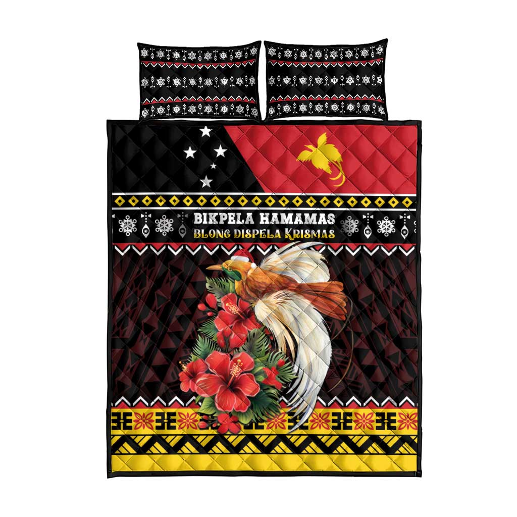 Papua New Guinea Christmas Quilt Bed Set Bird Of Paradise Hamamas Krismas LT05 - Polynesian Pride